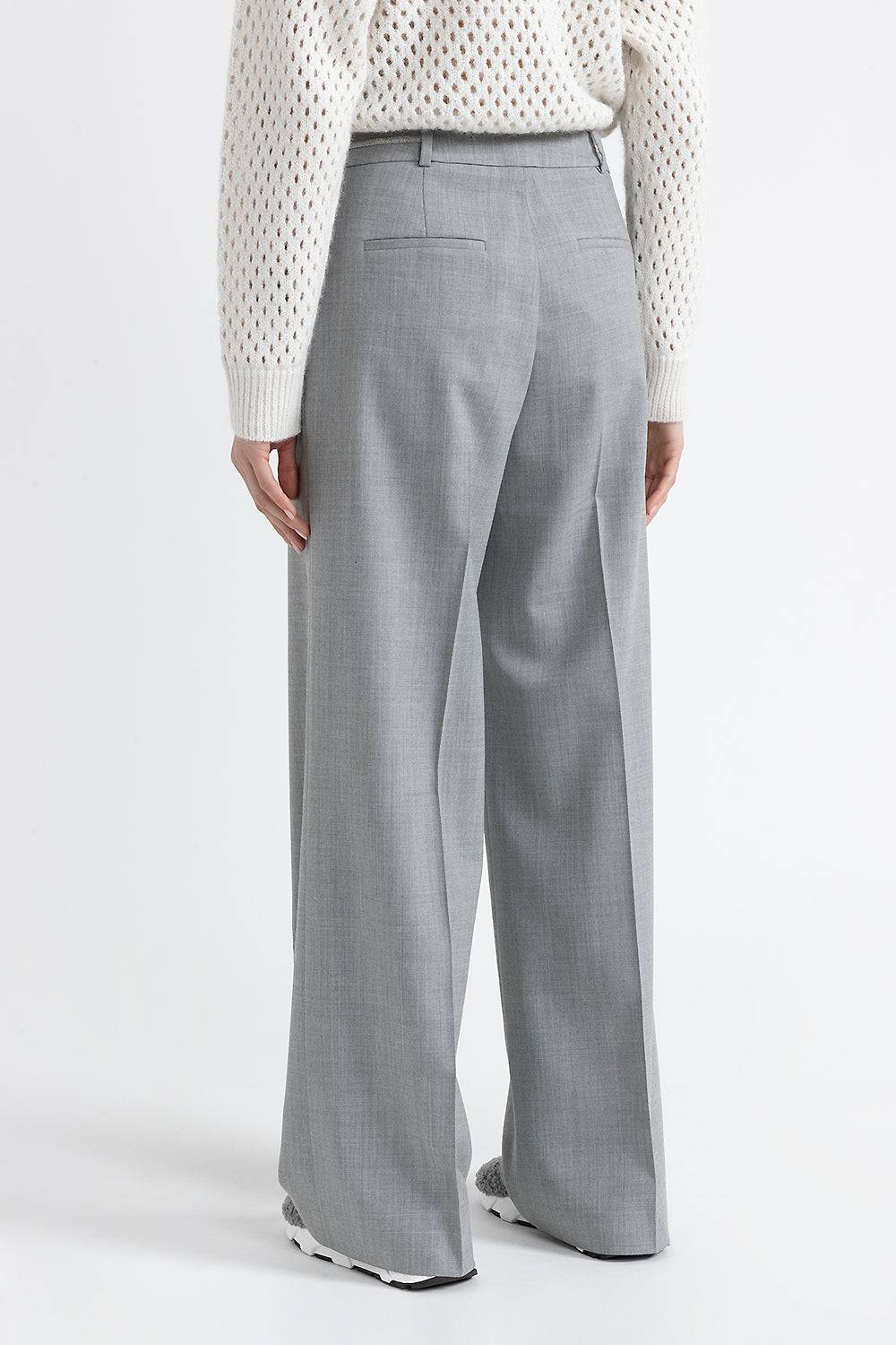 Peserico Pantalone a palazzo in lana tecnica Offerta migliore