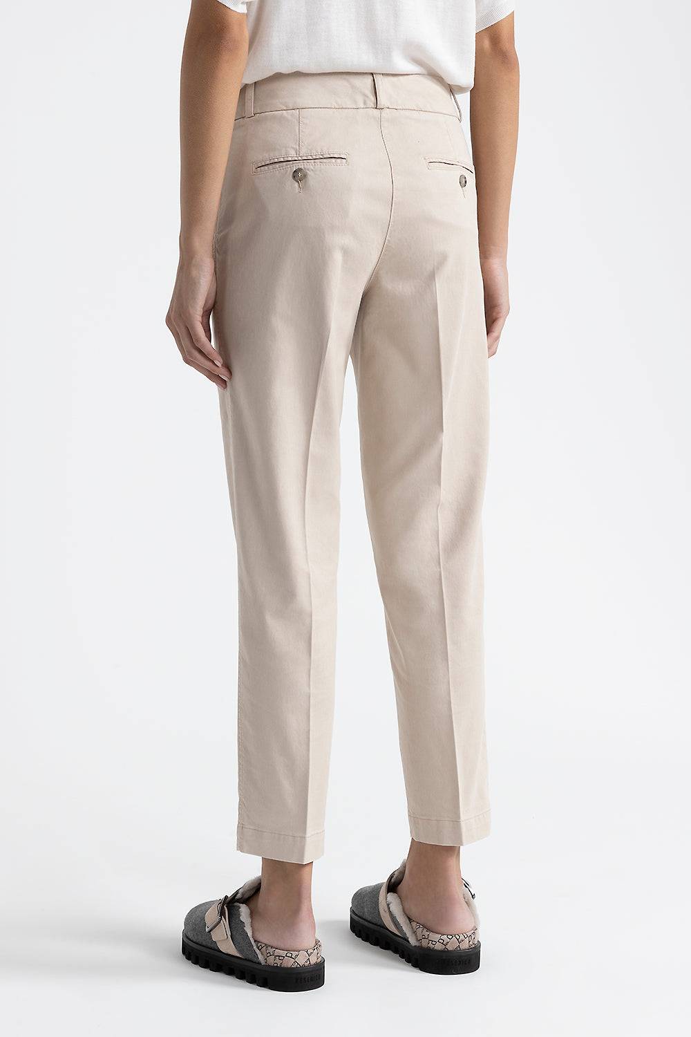 Peserico Pantalone a sigaretta in gabardina mano pesca Italy