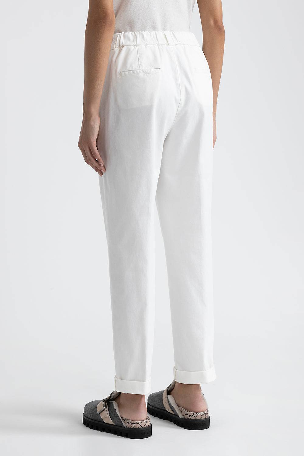 Peserico Pantalone carrot in gabardina mano pesca Nuovo