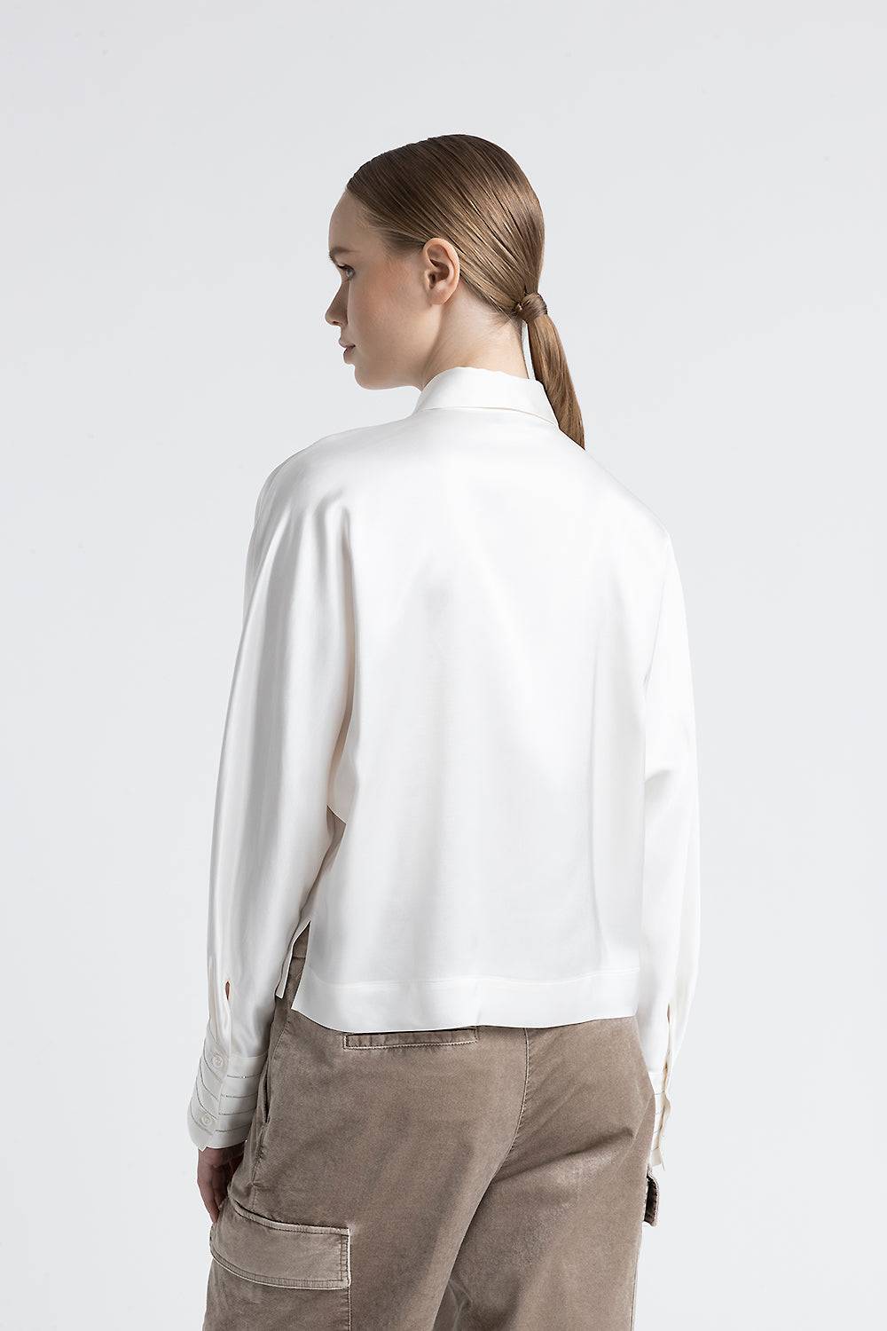 Peserico Camicia in raso di viscosa over e crop Outlet