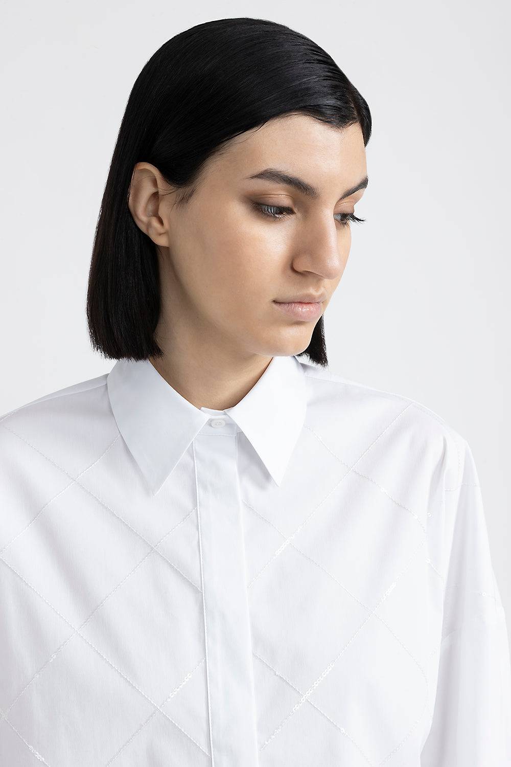 Peserico Camicia crop con paillettes Saldi