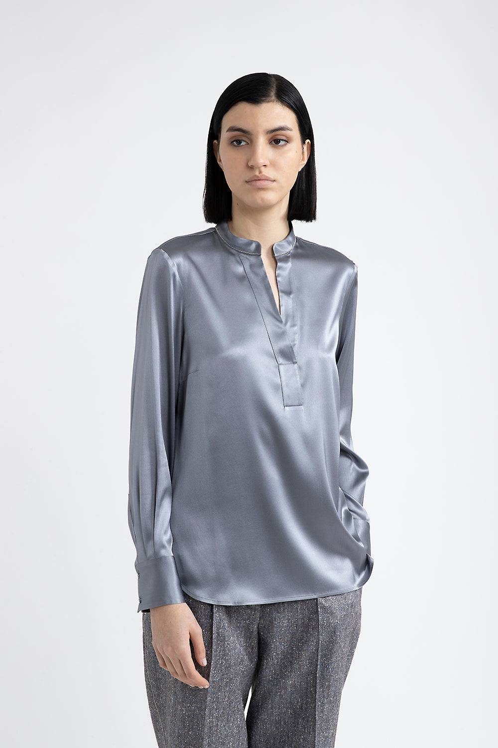 Peserico Camicia in raso di seta lucido