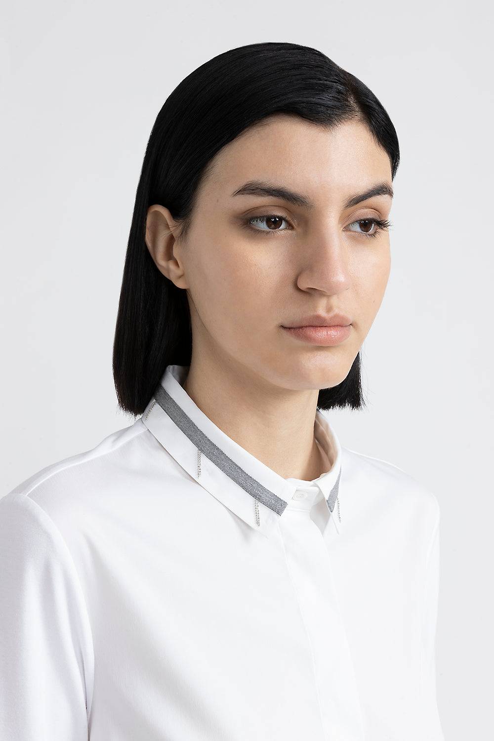 Peserico Camicia in popeline e jersey di cotone Vendita Calda