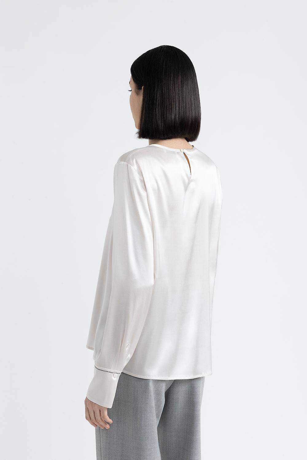 Peserico Camicia in raso di seta con Punto Luce Vendita Economica