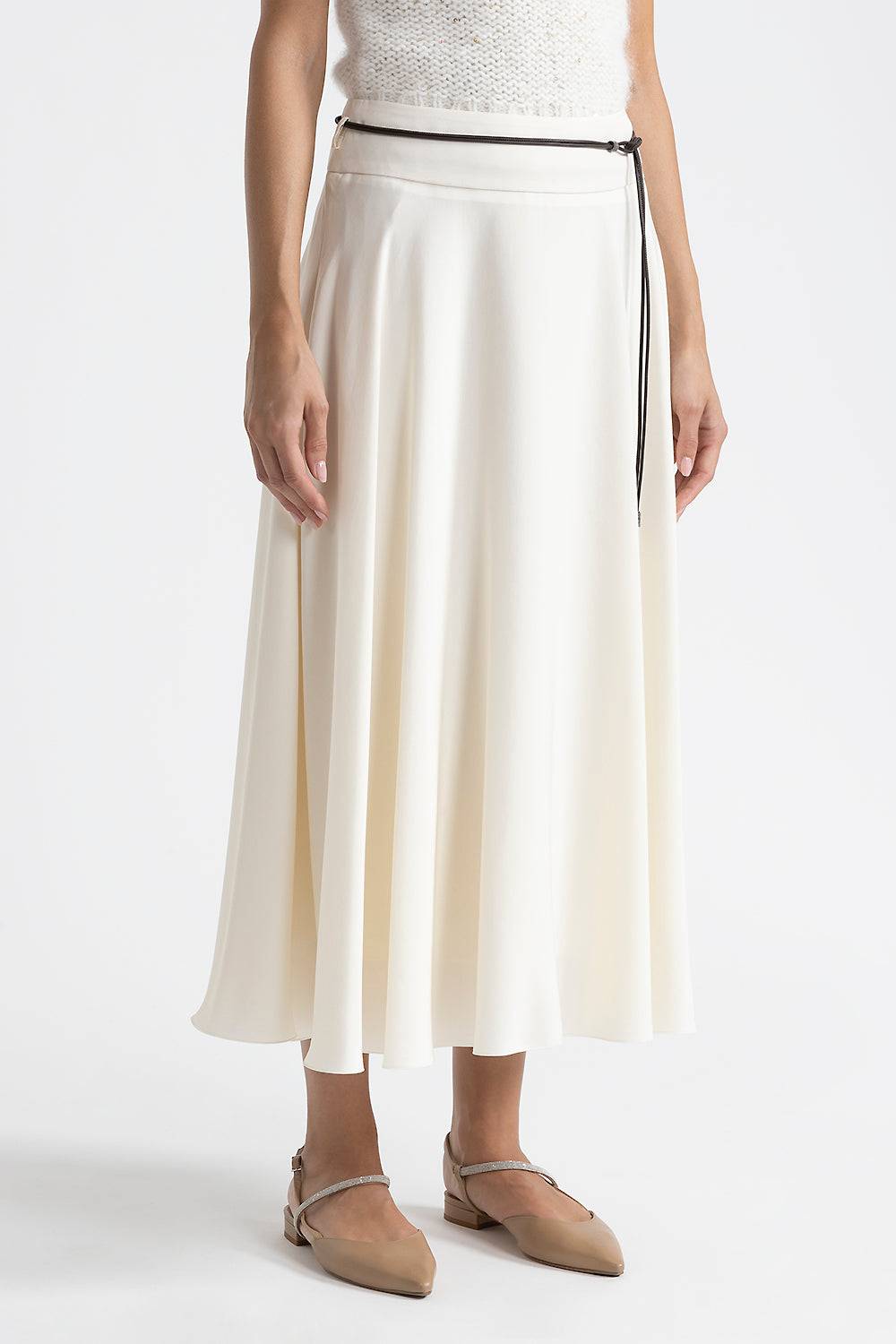 Peserico Gonna in misto viscosa soft touch con cintura