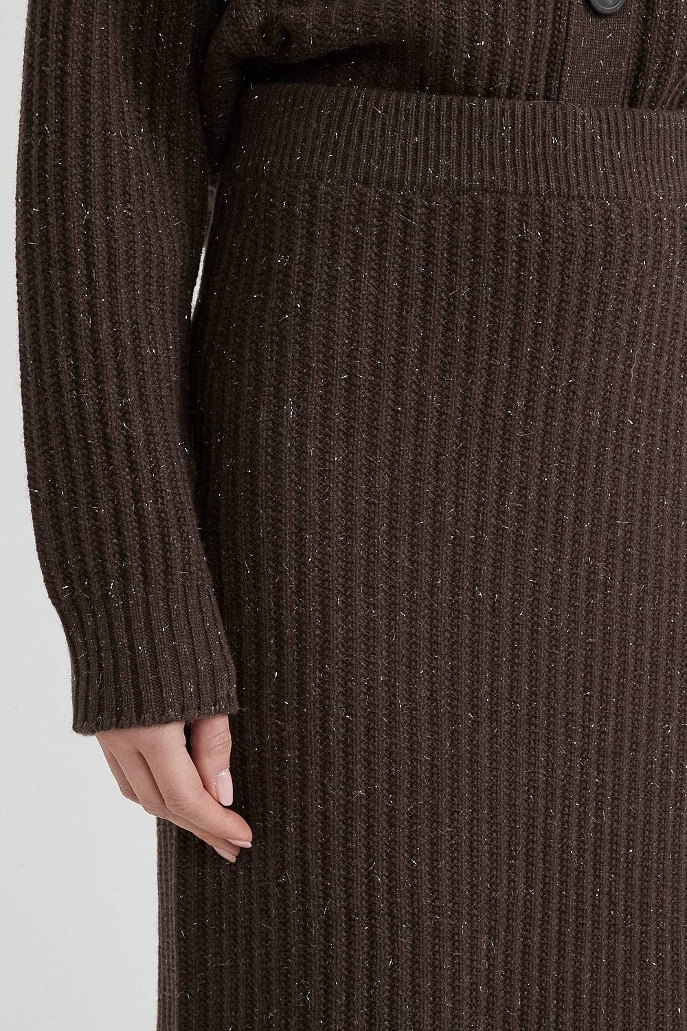 Peserico Gonna midi in lana, seta, cashmere e lurex Promozione