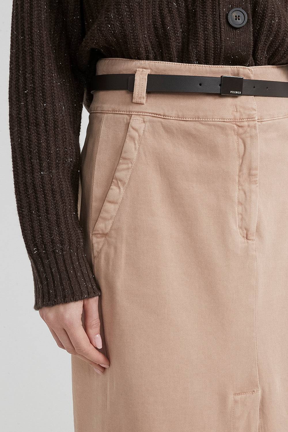 Peserico Gonna midi con cintura in cotone Pezzi Unici