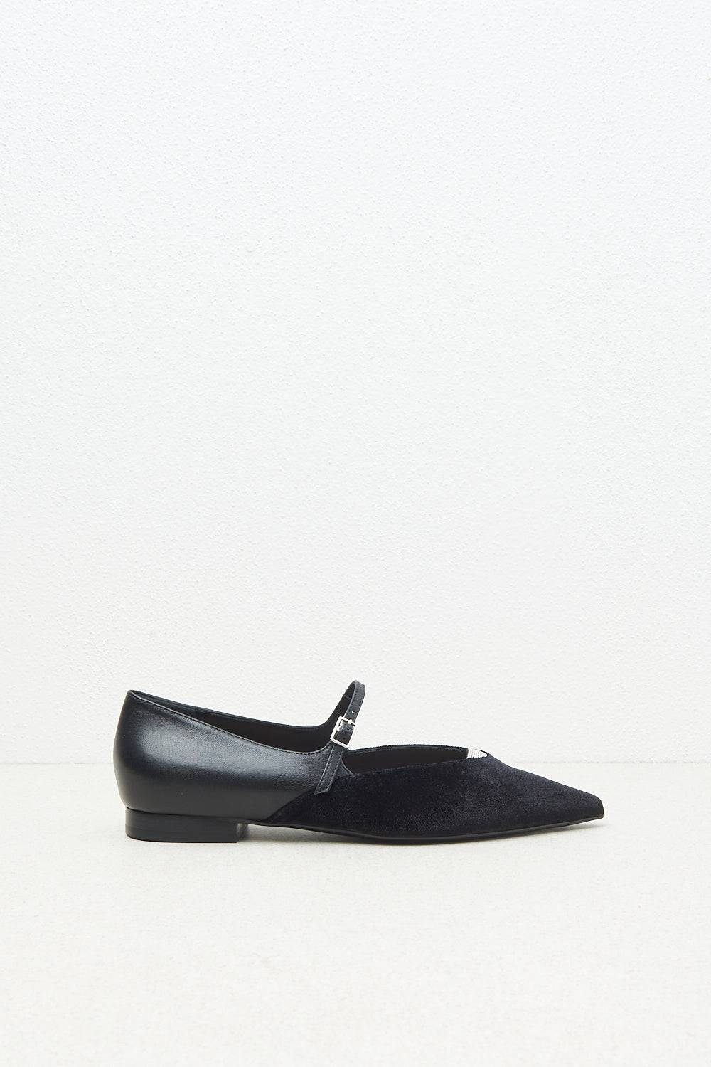 Peserico Ballerina flat in velluto e pelle Negozi Online