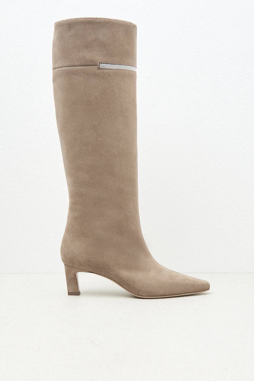 Peserico Stivale con tacco in vera pelle scamosciata Shopping Online
