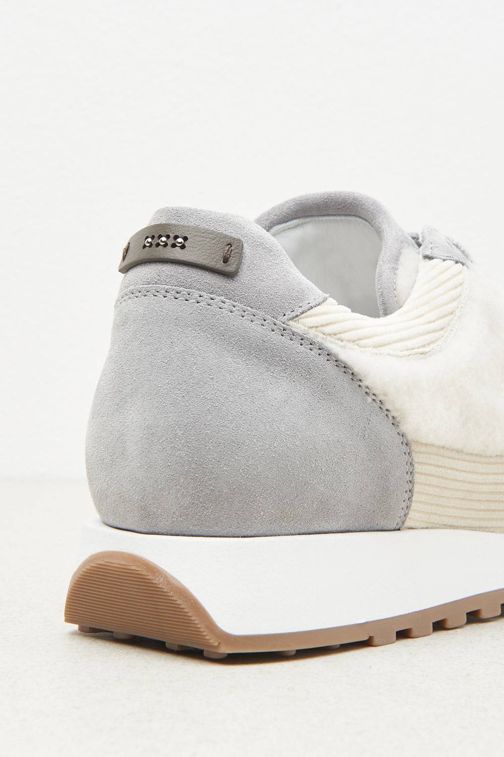 Peserico Sneakers in vera pelle e eco-pelliccia Sconto