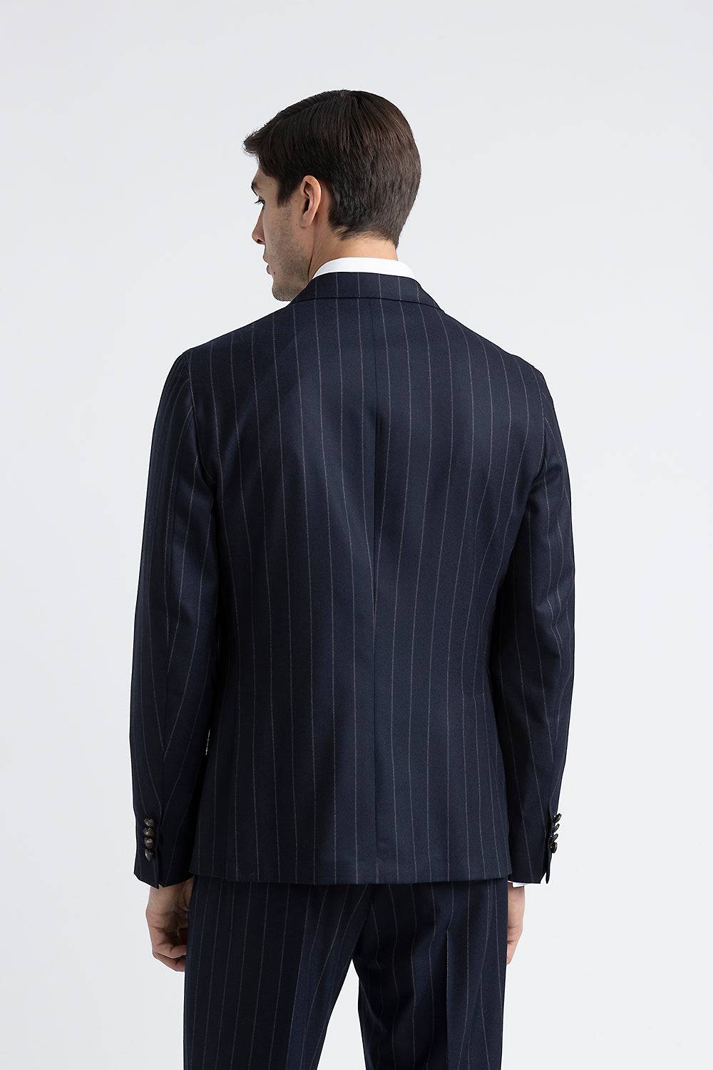 Peserico Blazer doppiopetto in lana gessata Offerte