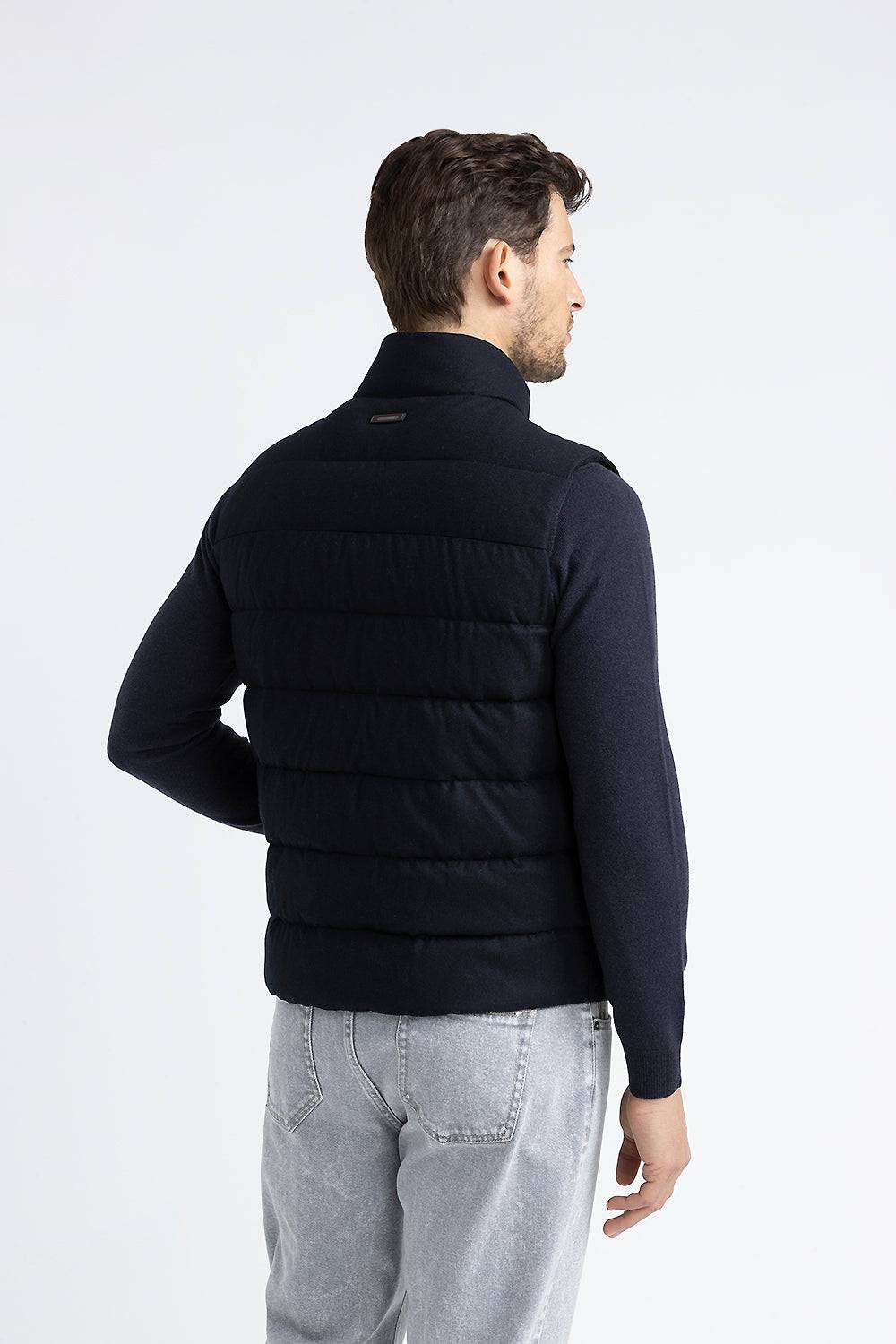 Peserico Piumino d'oca senza maniche in cashmere Nuovo