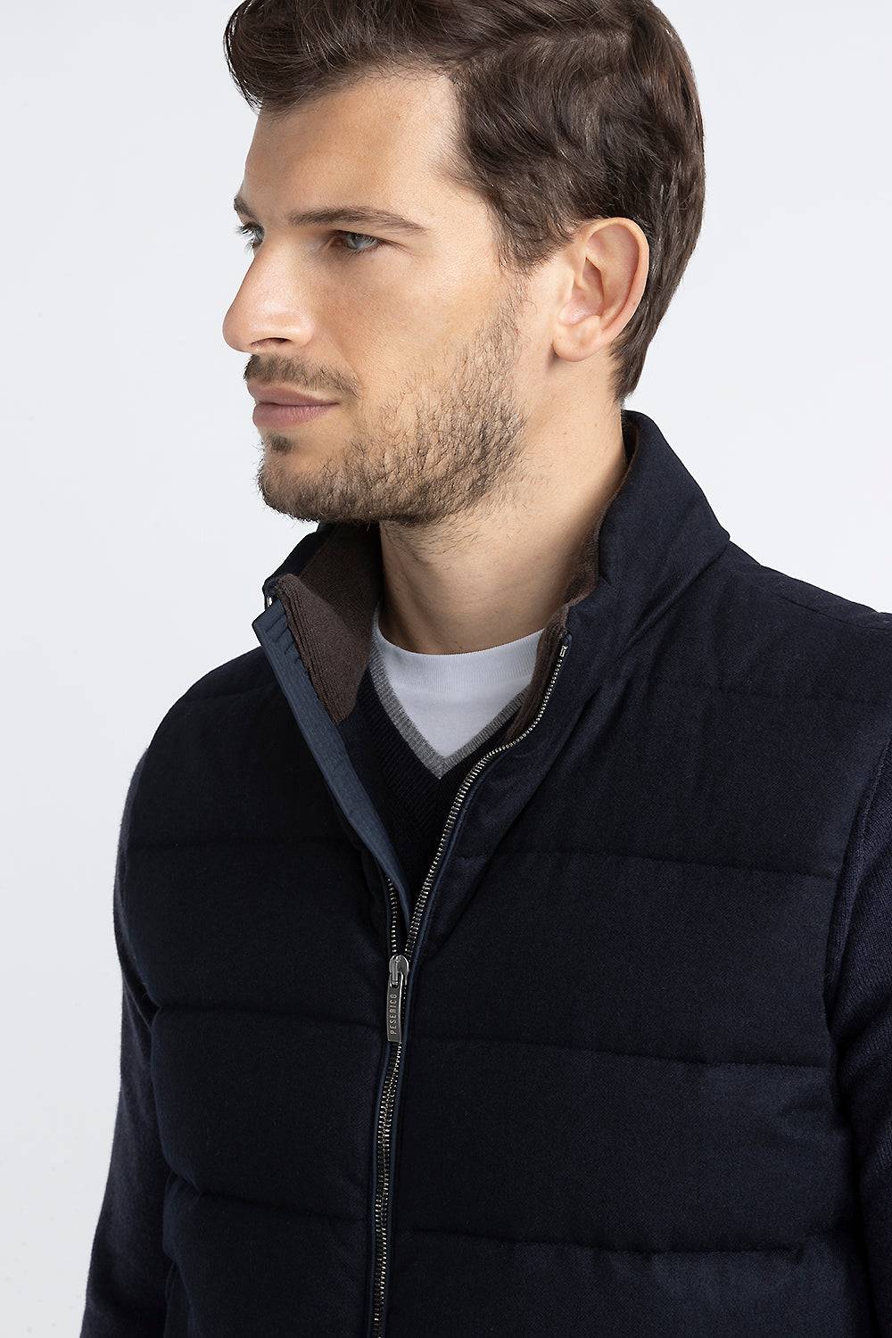 Peserico Piumino d'oca senza maniche in cashmere Nuovo