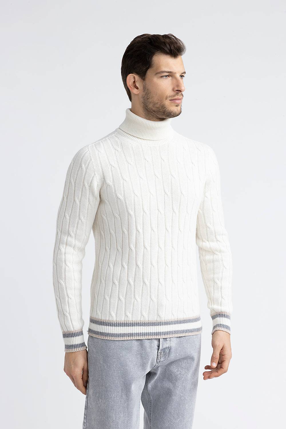 Peserico Maglia collo alto in lana merinos e cashmere
