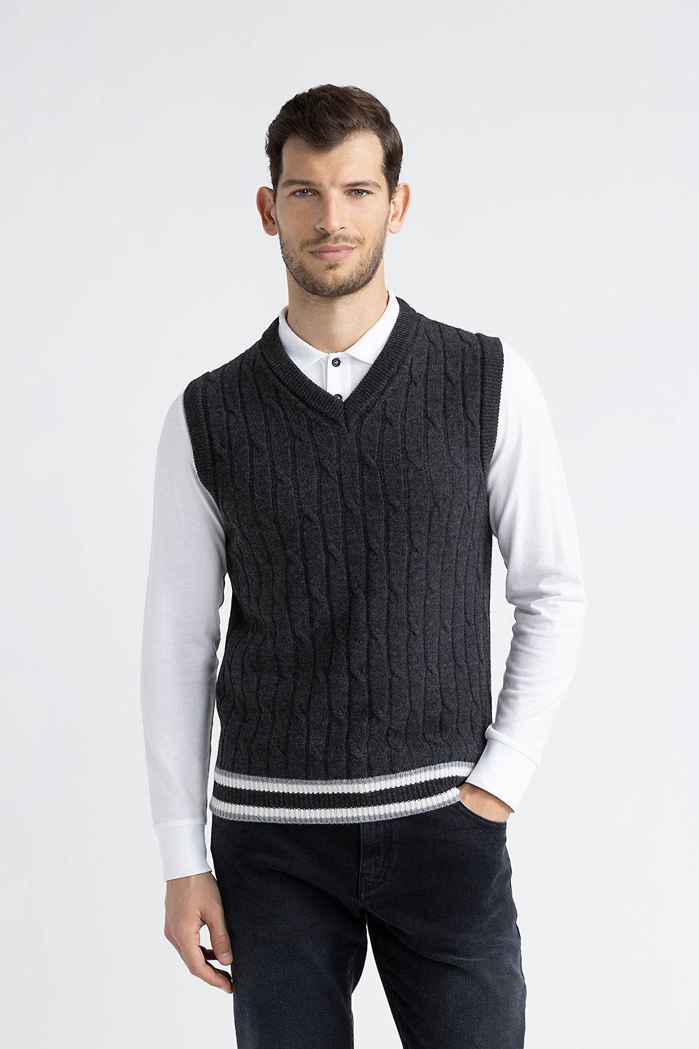Peserico Gilet in lana merinos extrafine e cashmere