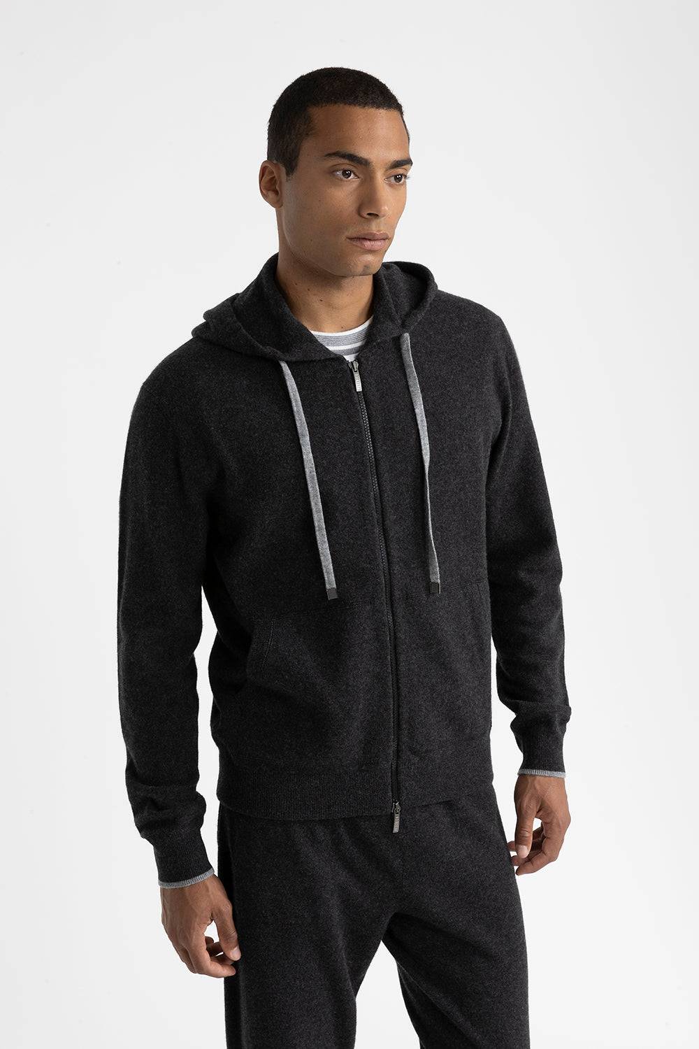 Peserico Felpa con cappuccio in lana merinos e cashmere