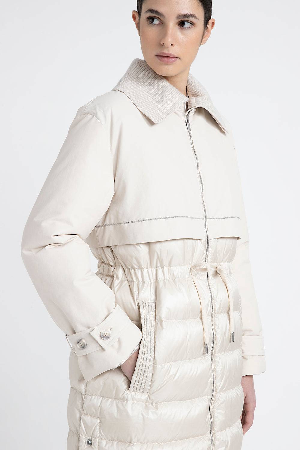 Peserico Trench lungo antigoccia imbottito in piuma Promozione