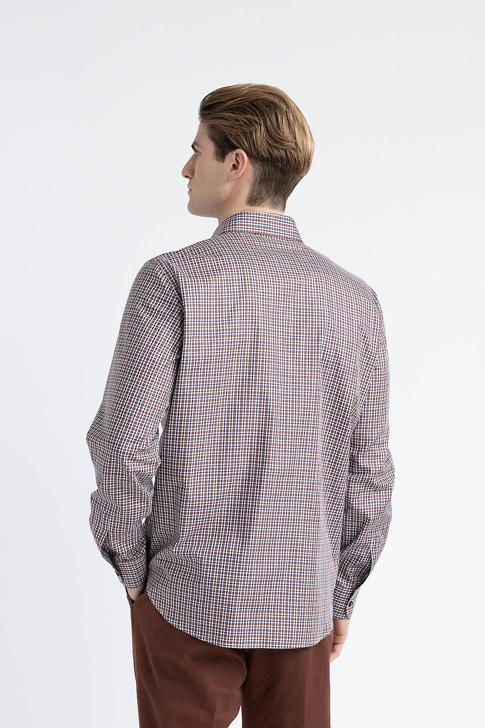 Peserico Camicia in cotone con micro check Promozione Limitata