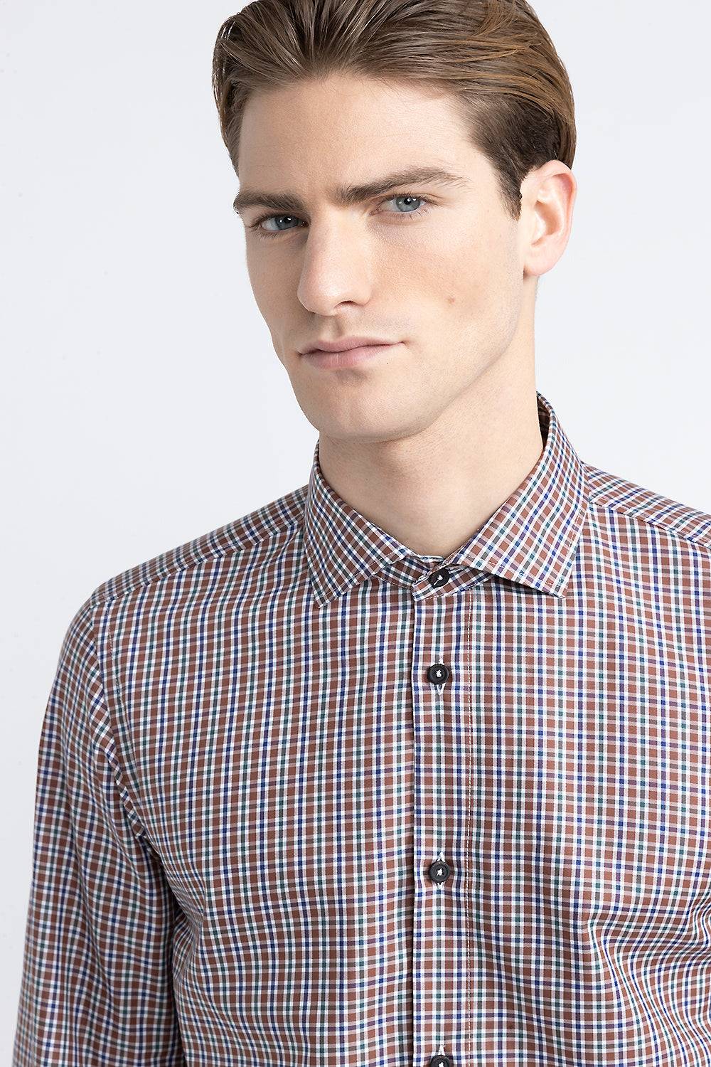 Peserico Camicia in cotone con micro check Promozione Limitata