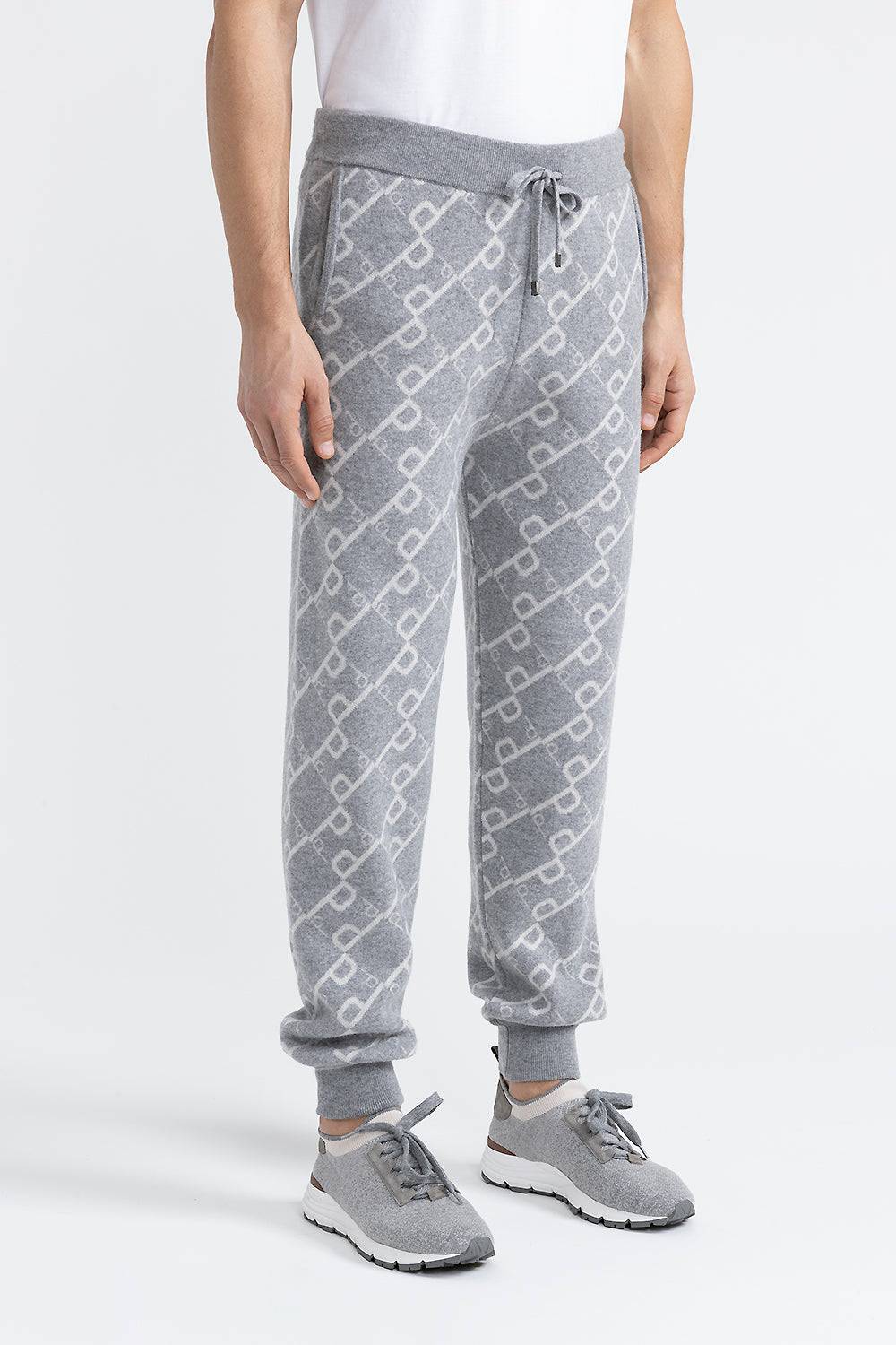 Peserico Pantalone logato in maglia di lana