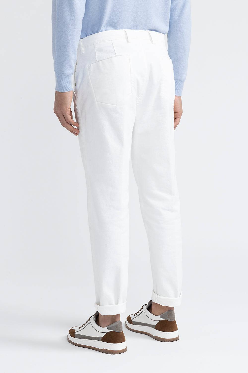 Peserico Pantalone chino in bull denim bianco Outlet