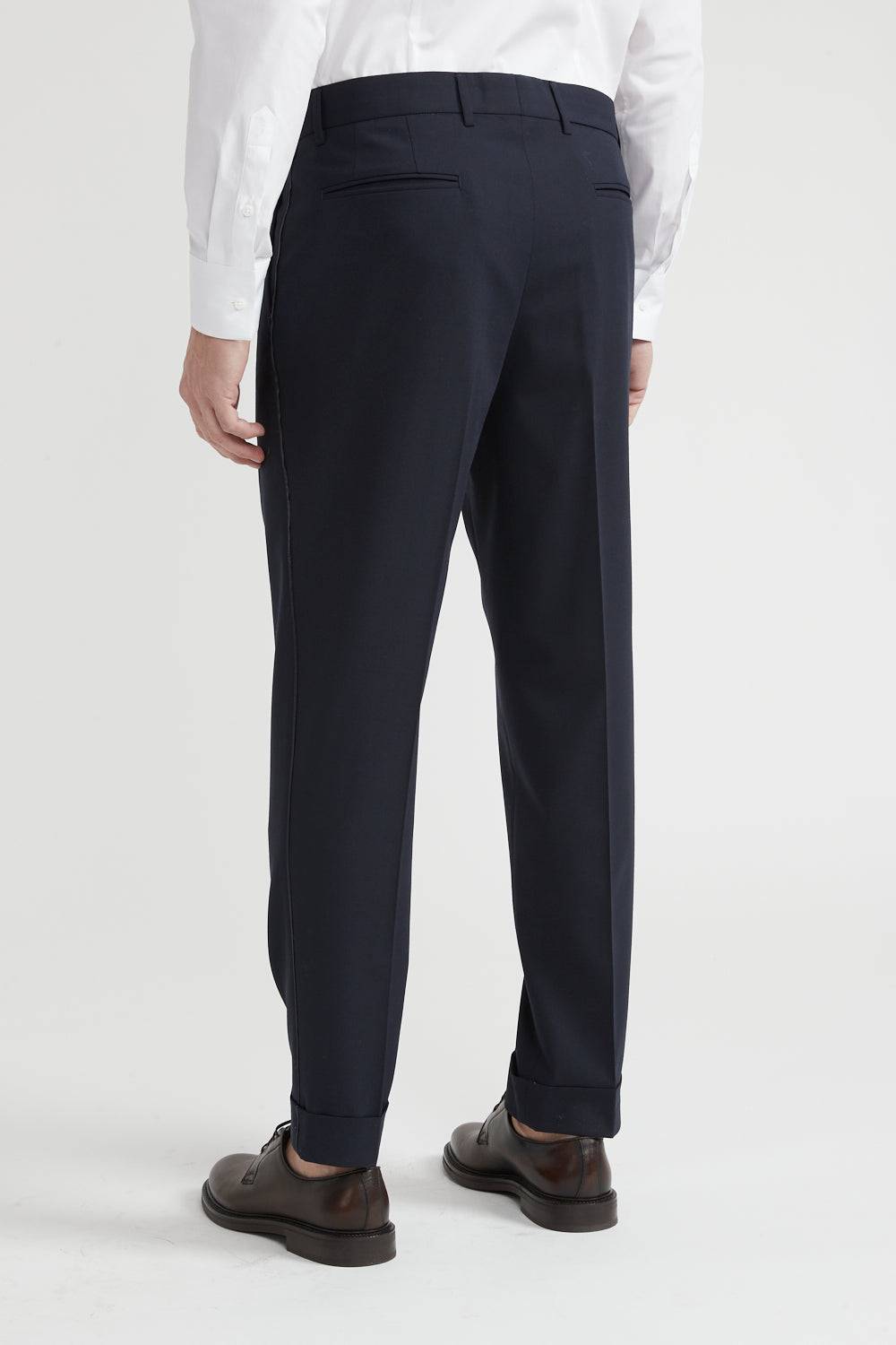 Peserico Pantalone classico in lana tecnica con raso di seta In Vendita