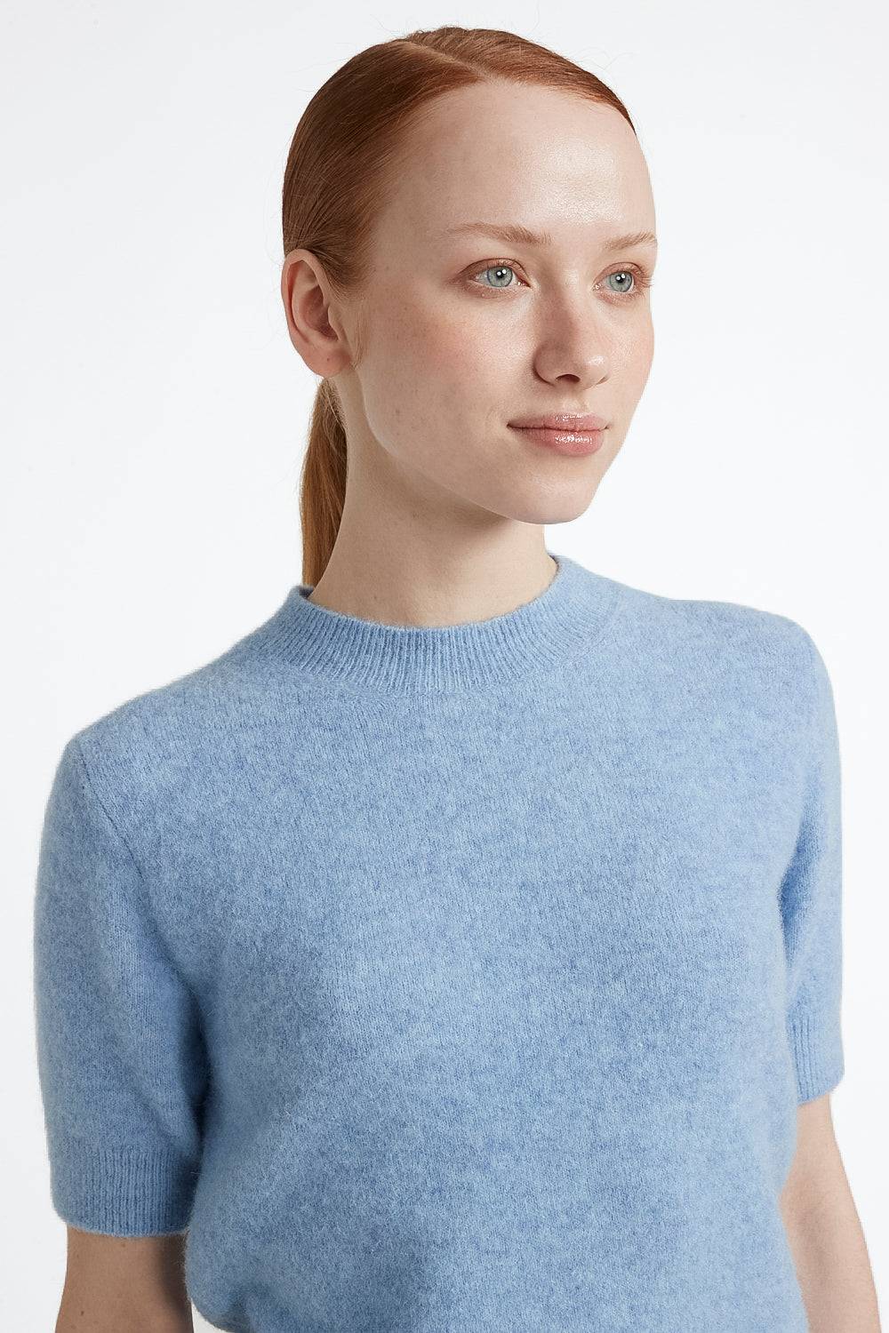 Peserico Maglia maniche corte in filato d'alpaca e lana stretch In Vendita