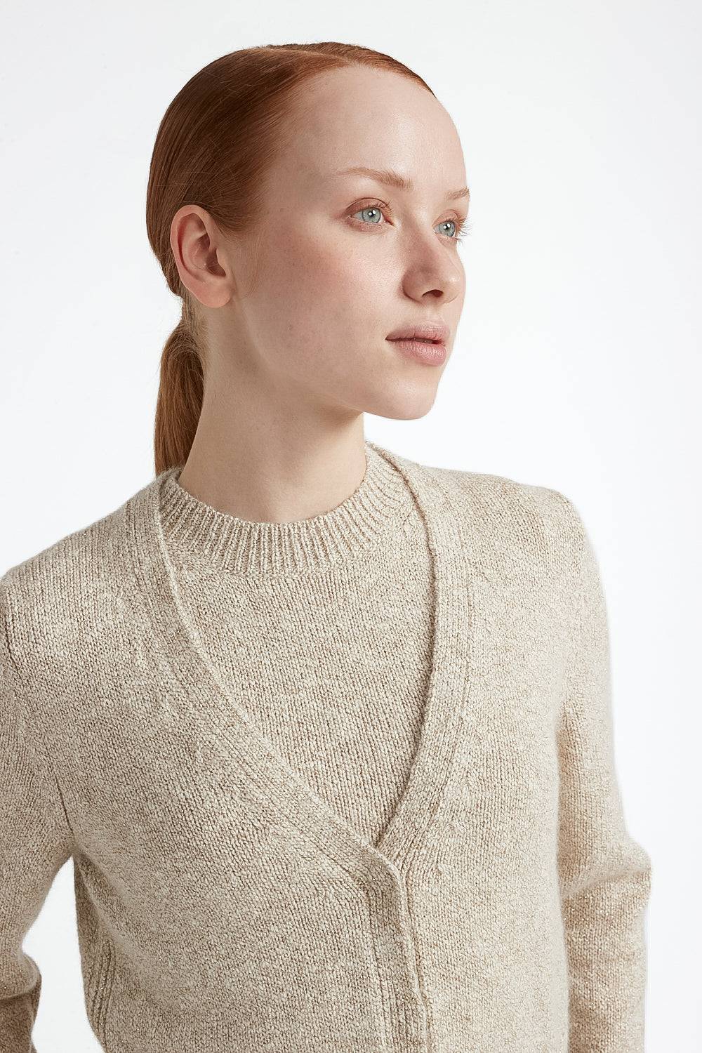 Peserico Cardigan in cotone e lana d'alpaca con lurex Saldi
