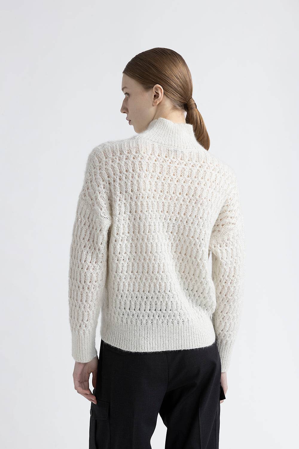 Peserico Maglia collo alto in lana d'alpaca intrecciata Offerte