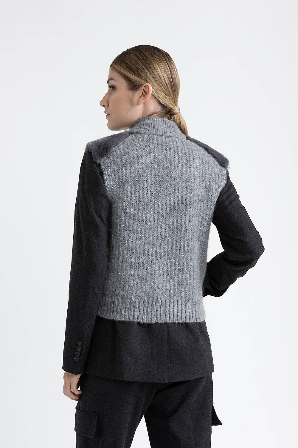 Peserico Gilet in tricot e pelo Vendita Calda