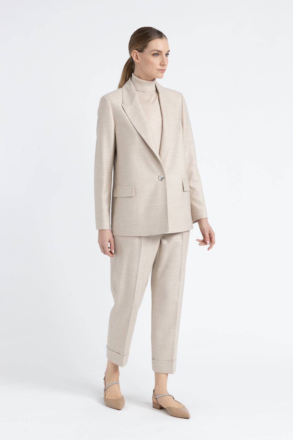 Peserico Blazer monopetto in lana jaspé comfort Loro Piana Vendite Flash