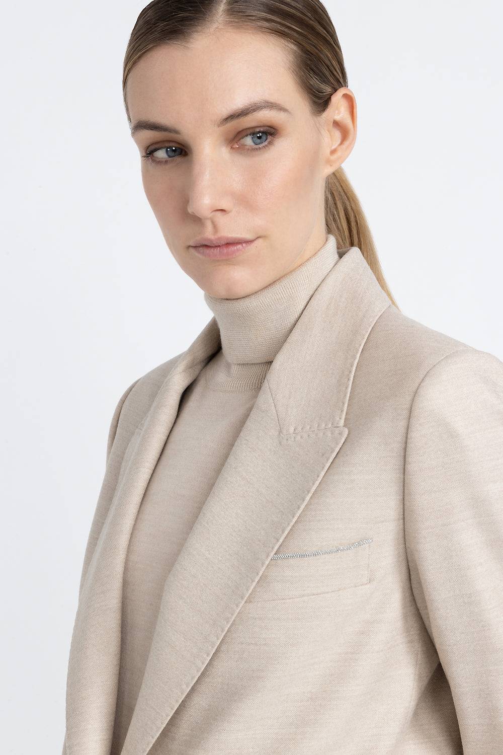 Peserico Blazer monopetto in lana jaspé comfort Loro Piana Vendite Flash