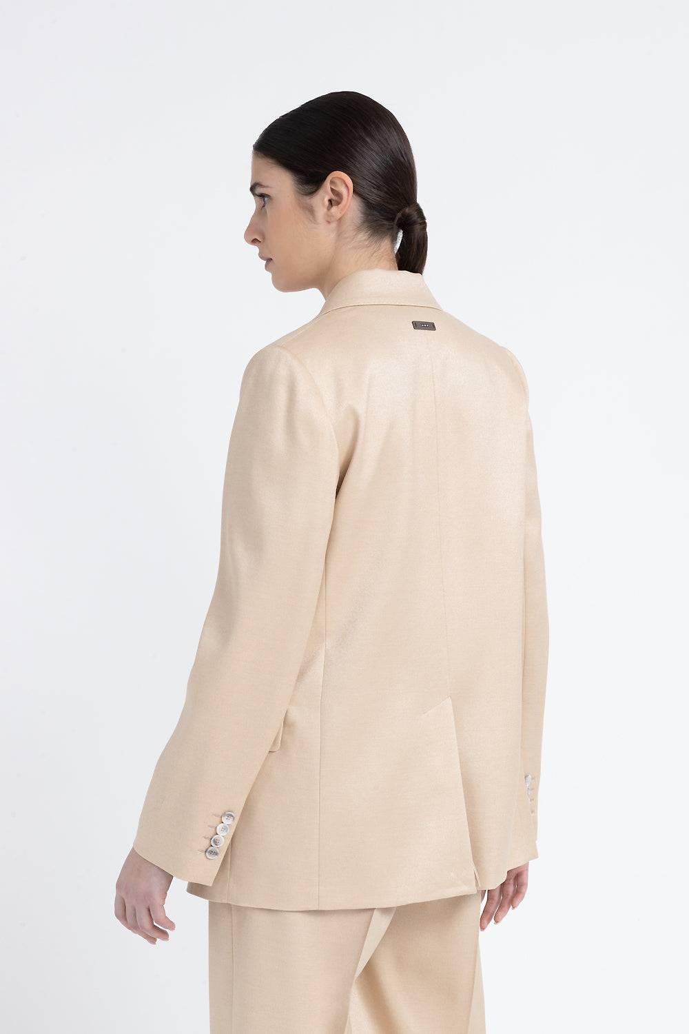 Peserico Blazer monopetto in flanella jaspé di lana e viscosa lucida Negozio