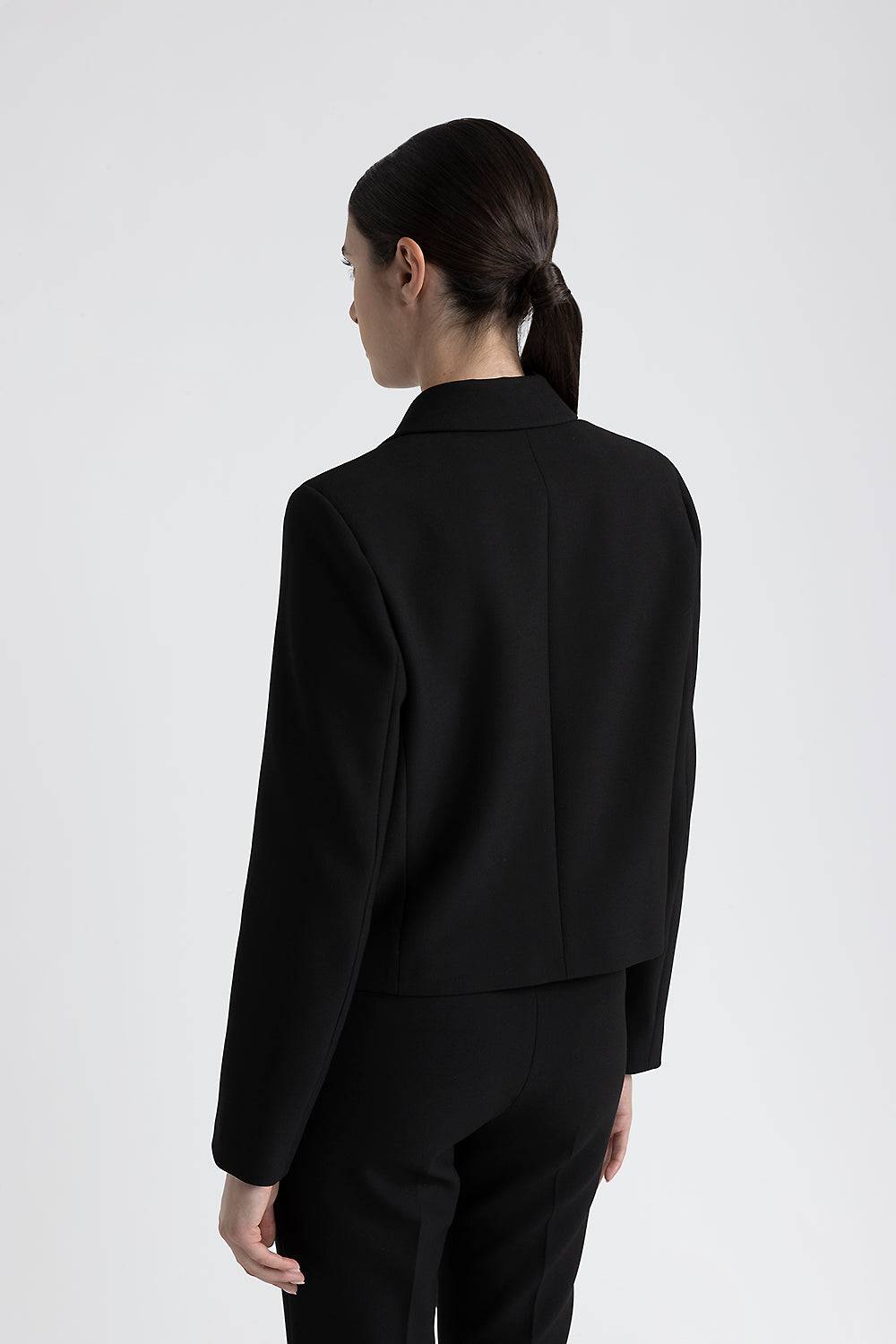 Peserico Blazer doppiopetto crop in viscosa e cotone In Saldo