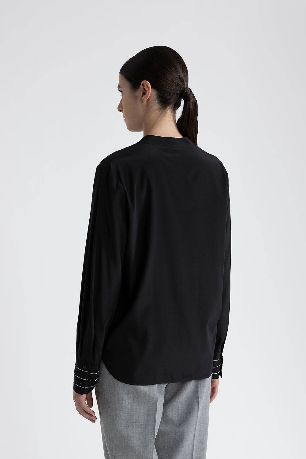 Peserico Blusa scollo a V in crepe de chine di seta Negozi Online