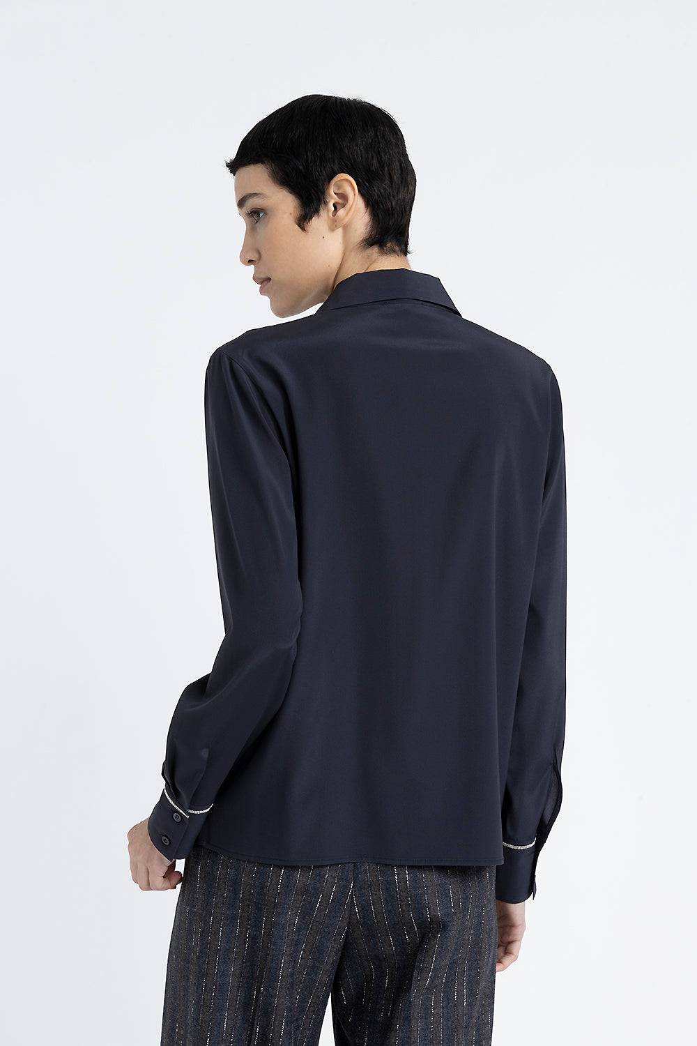 Peserico Camicia in crepe de chine di seta stretch Consegna Veloce