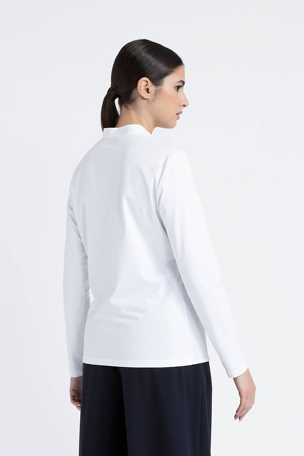 Peserico Camicia coreana in popeline e jersey di cotone Promozione Limitata