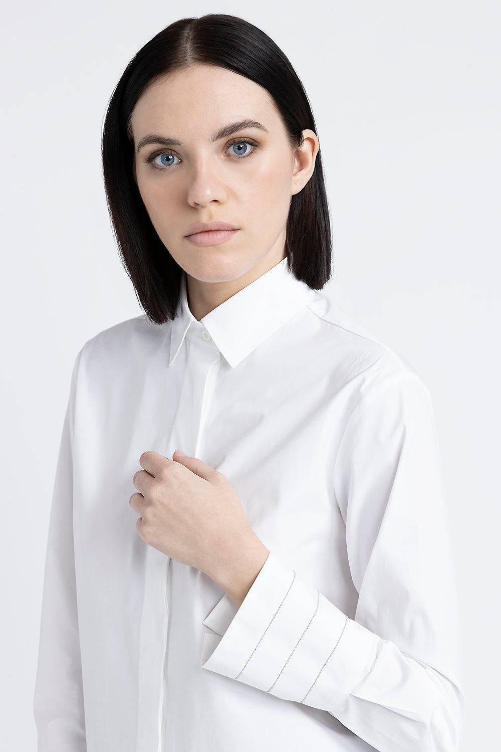 Peserico Camicia in popeline di cotone stretch Shopping Online