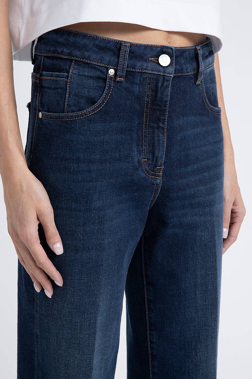 Peserico Pantalone in denim di cotone stretch Liquidazione