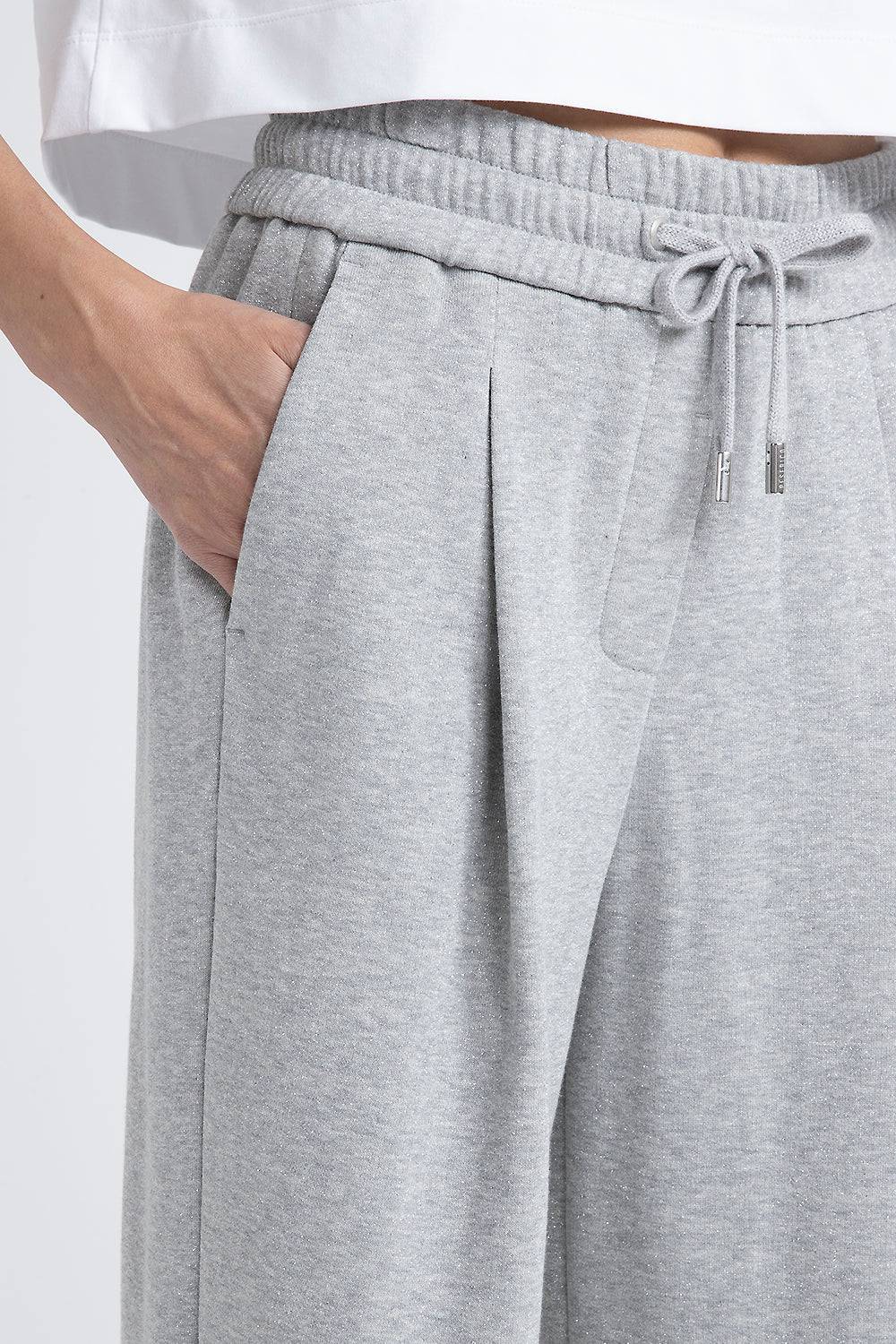 Peserico Pantalone in felpa garzata di cotone lurex Novità