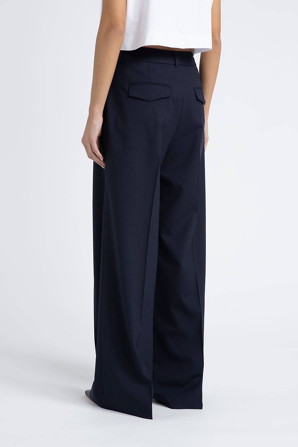 Peserico Pantalone palazzo in lana tecnica Outlet