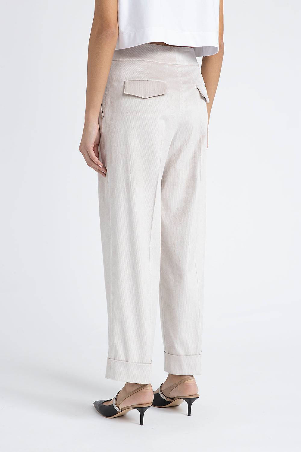 Peserico Pantalone straight in velluto 2000 righe Vendita Economica