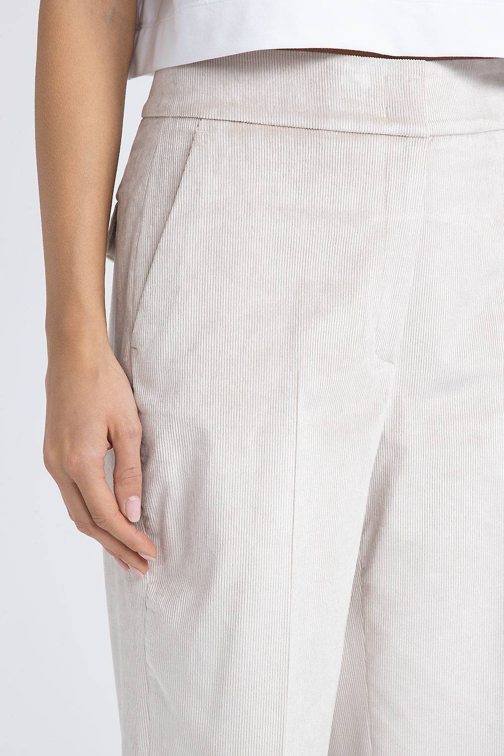 Peserico Pantalone straight in velluto 2000 righe Vendita Economica
