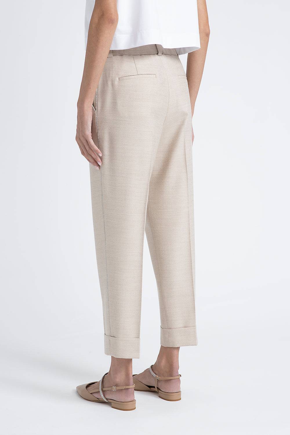 Peserico Pantalone in tela di lana jaspé comfort Loro Piana Only for today