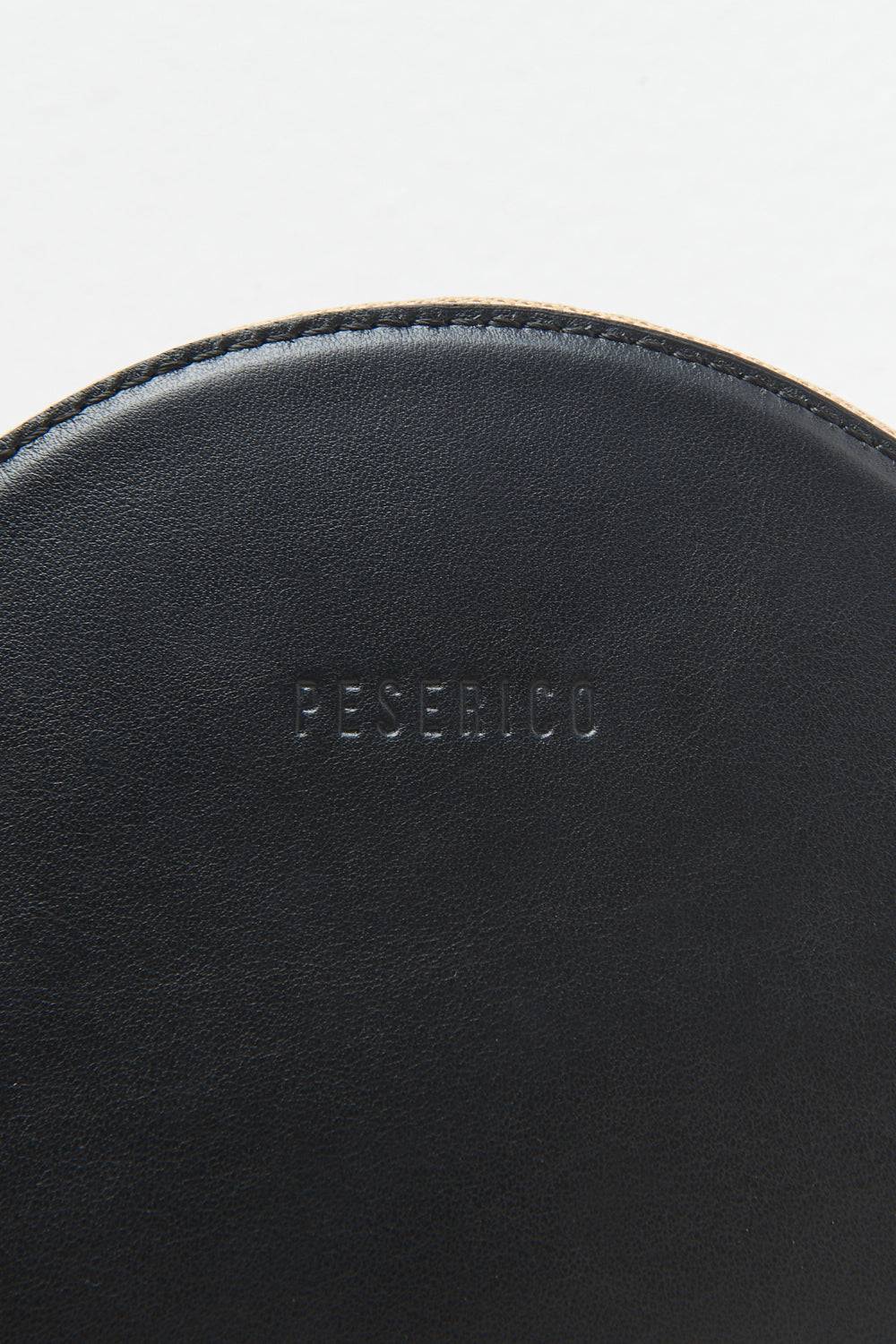 Peserico Borsa rotonda in vera pelle con polsiera e tracolla Nuova