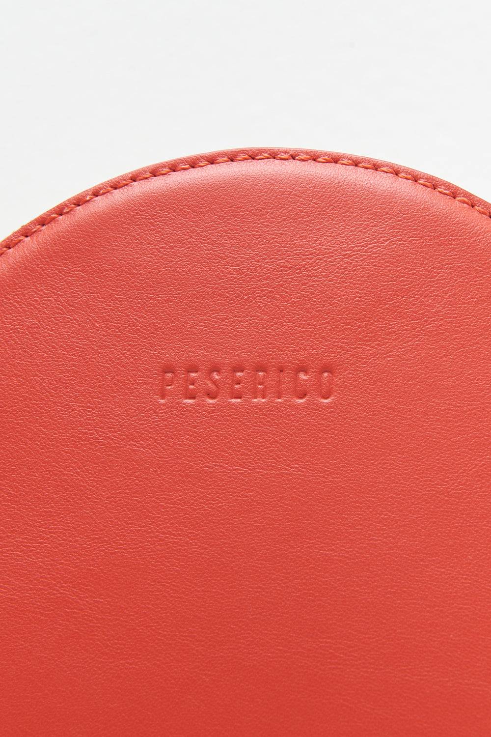 Peserico Borsa rotonda in vera pelle con polsiera e tracolla Moda