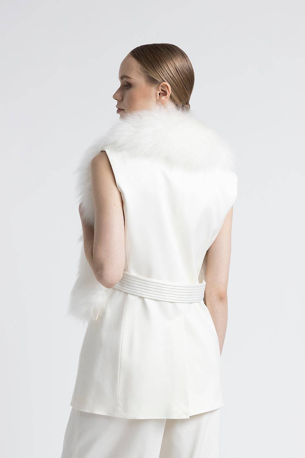 Peserico Collo in vero pelo di capra cashmere Italia
