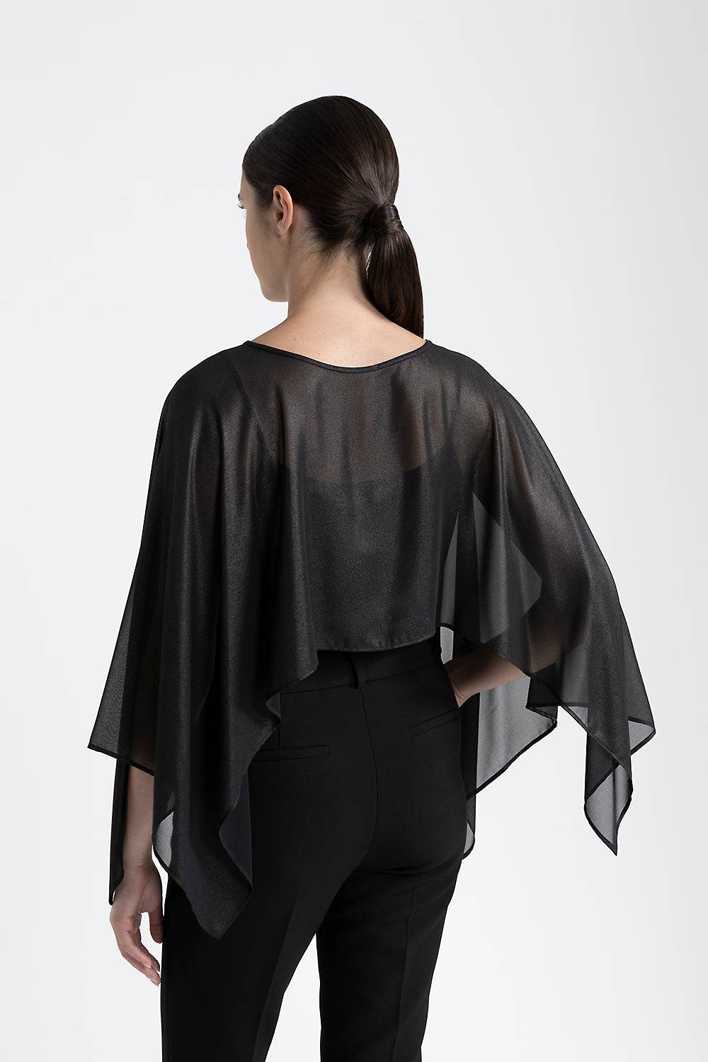 Peserico Poncho georgette laminata effetto bagnato 2025