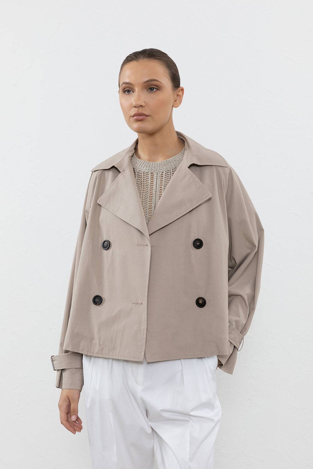 Peserico Trench corto in gabardina di cotone tecnica Hotsell