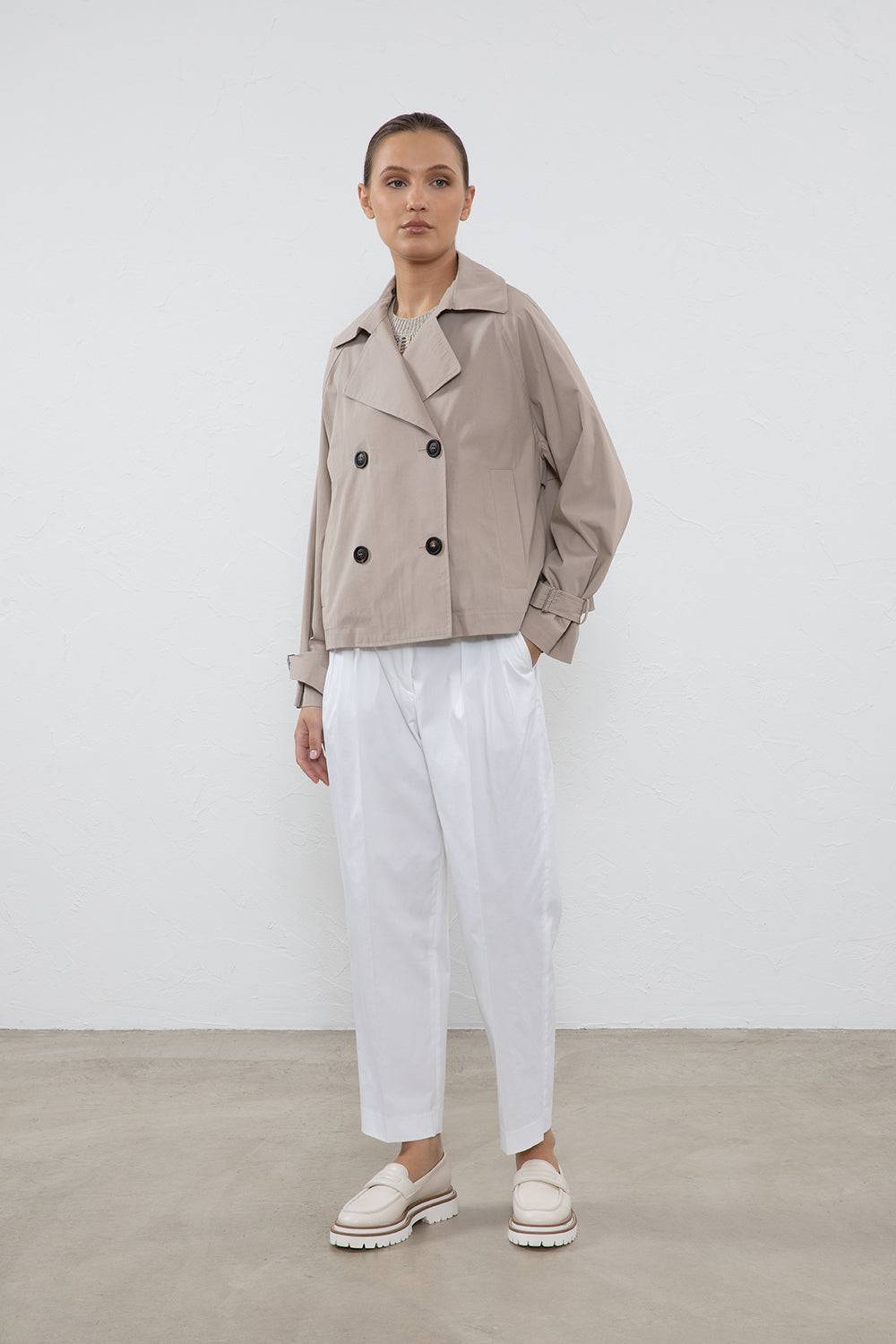 Peserico Trench corto in gabardina di cotone tecnica Hotsell